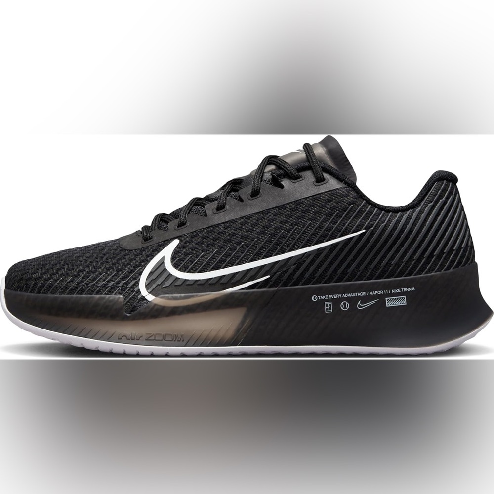 Nike HardCourt Vapor 11 Tennis Pickleball Sneakers Size 9 Women's Black White